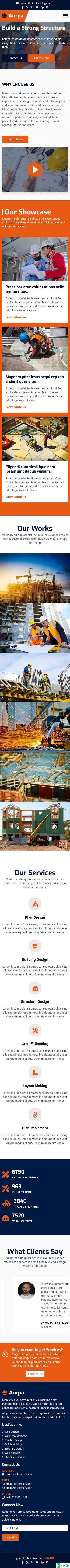 建筑项目公司网站模板-手机预览